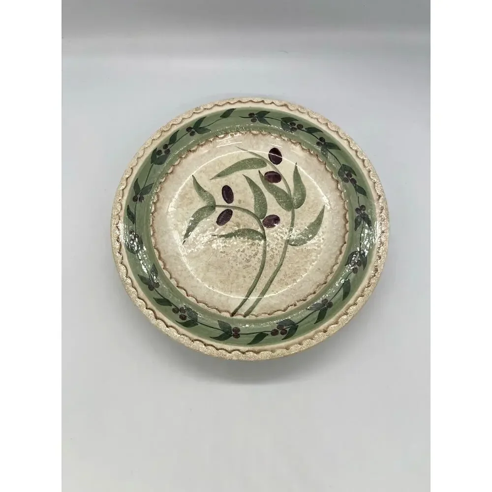 Oneida Oliveto Olive Hand Painted Set of 2 Salad Plates 8 1/8